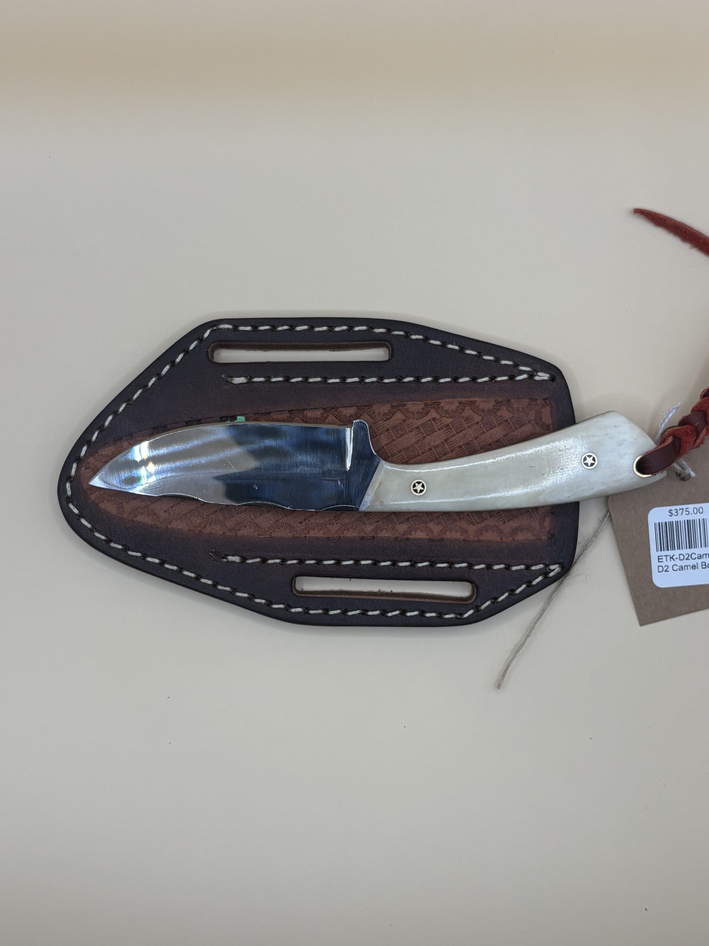 Exotic Texas Knives D2 Camel Bone Handle Knife – Premium Handmade Fixed Blade for Men