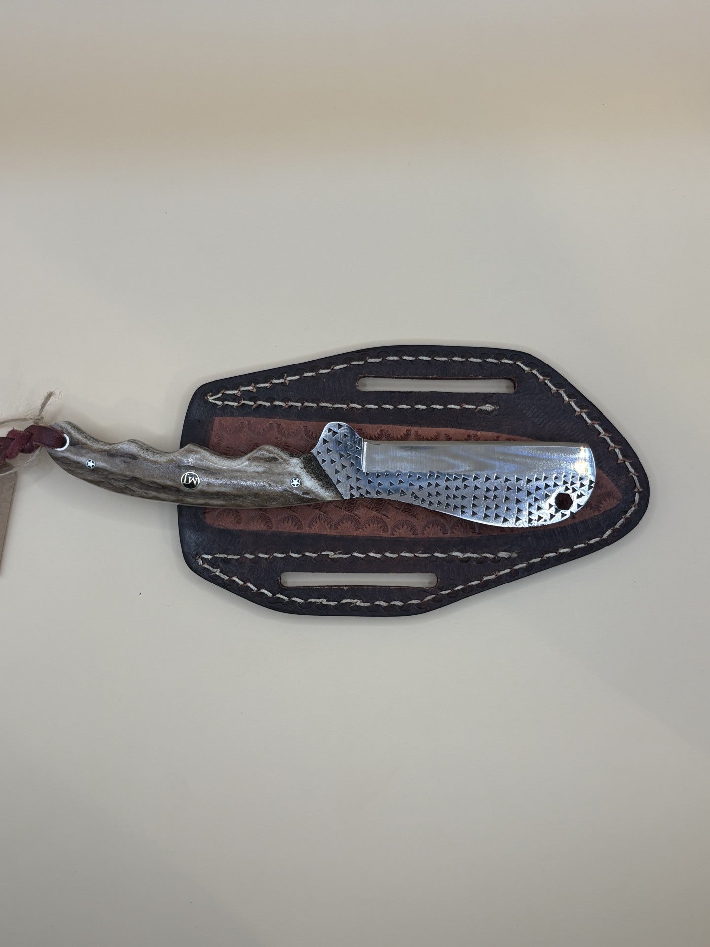 Exotic Texas Knives D2 Elk Antler Handle Bull Cutter Knife – Handmade Fixed Blade