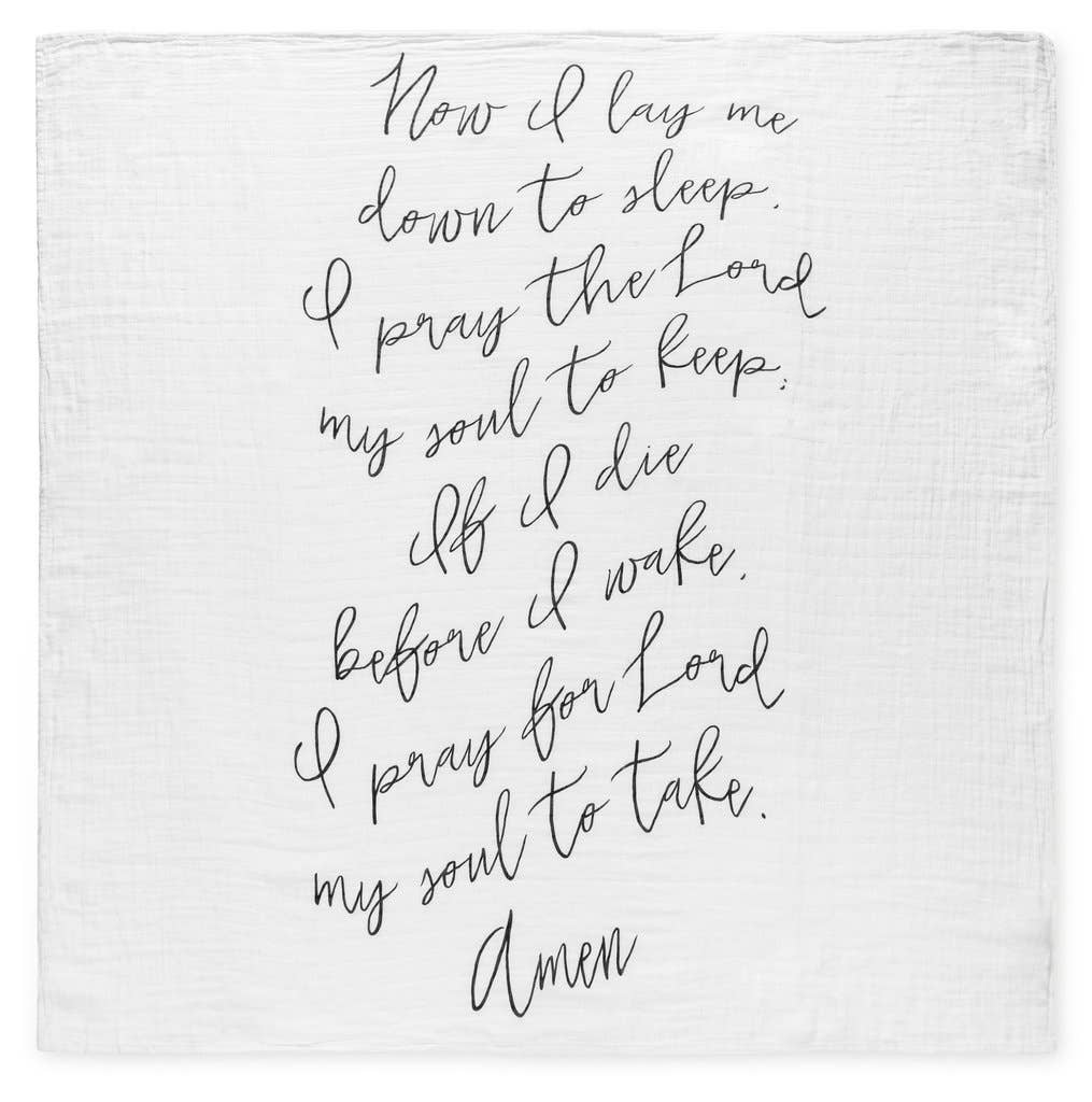 Swaddle Blanket "Now I lay me down" prayer