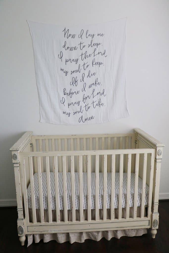 Swaddle Blanket "Now I lay me down" prayer