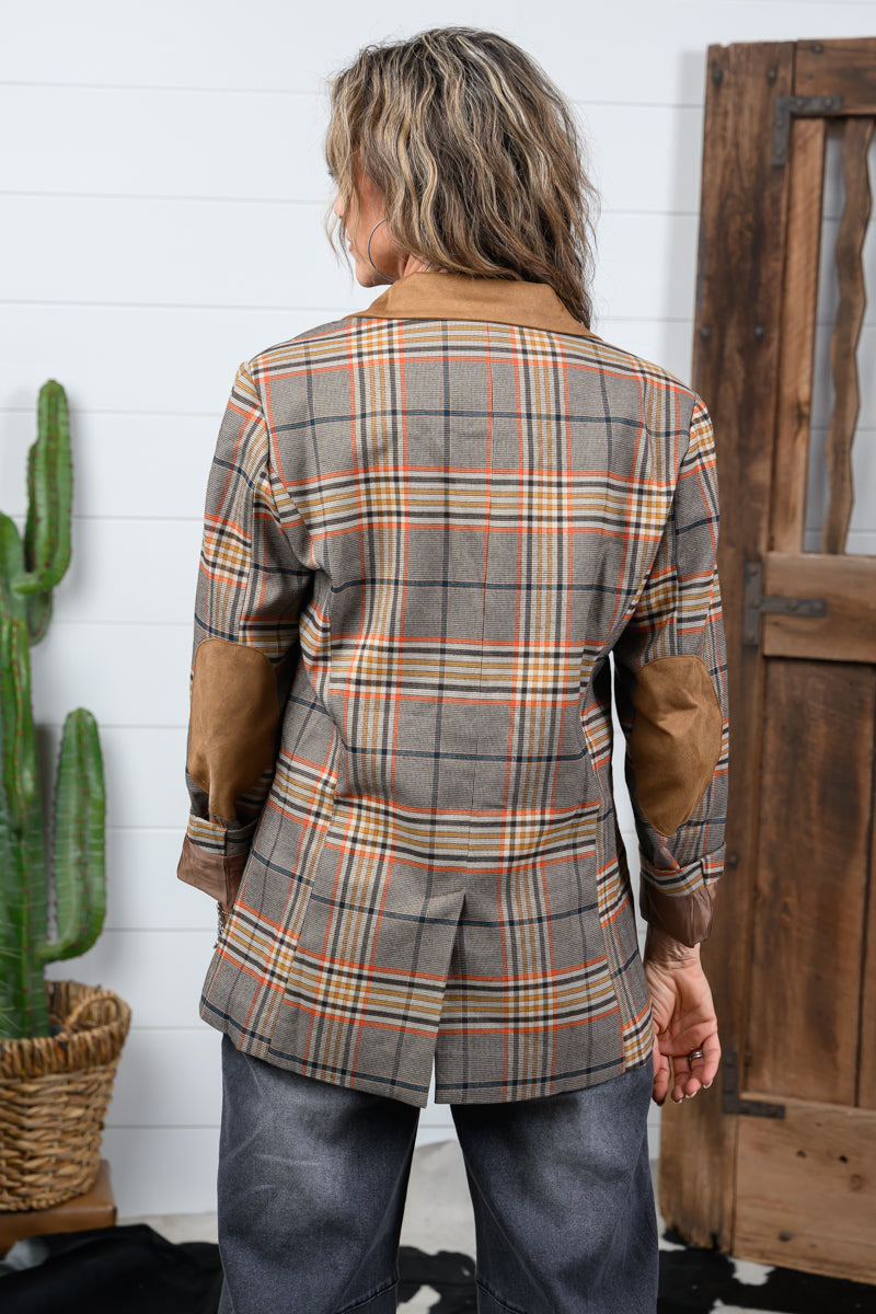 Camel Plaid Jacket
