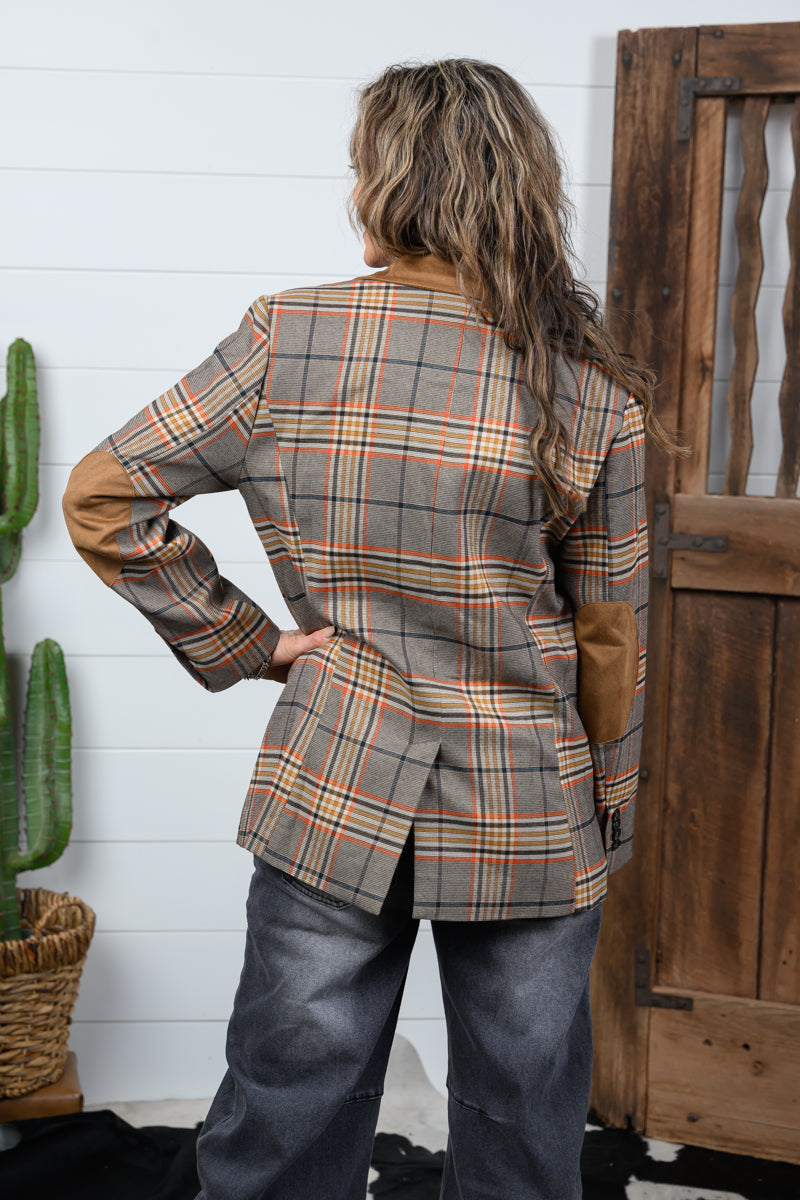 Camel Plaid Jacket
