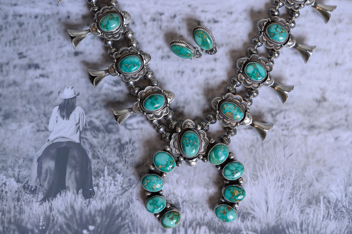 Sonoran Gold Turquoise Squash Blossom Set