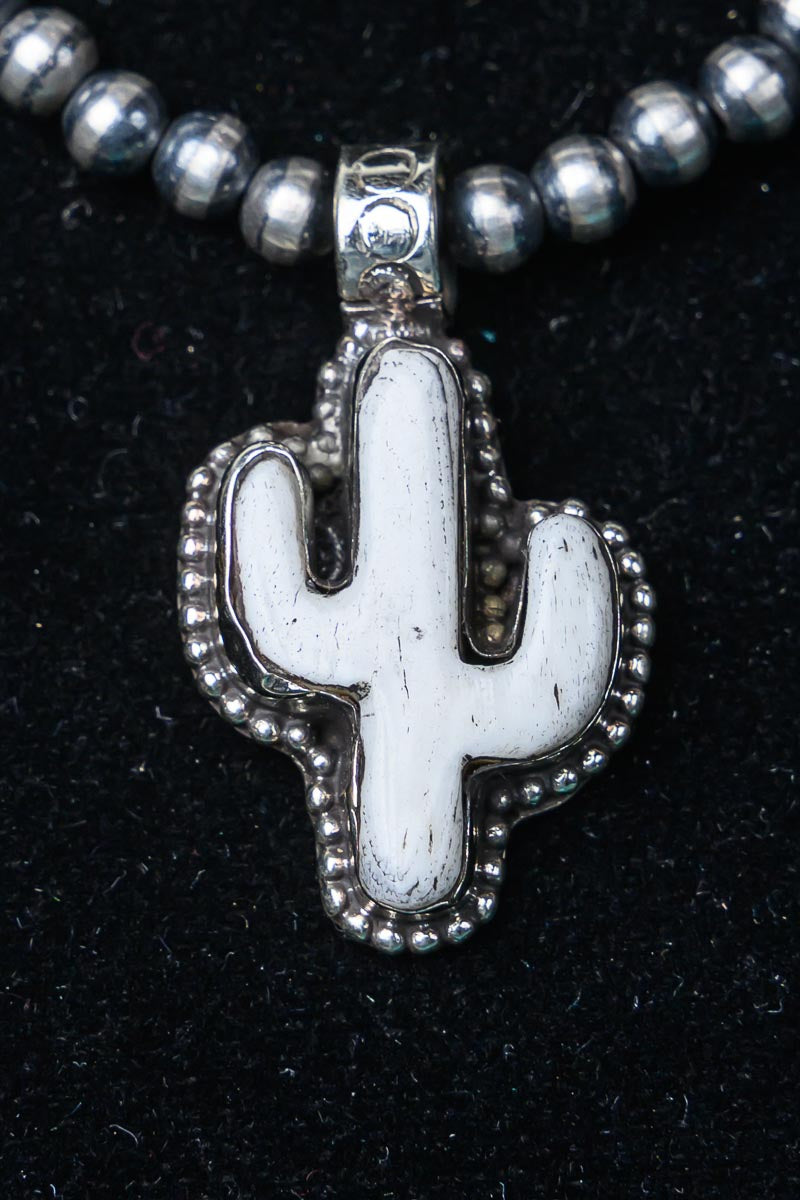 White Buffalo Cactus Pendant