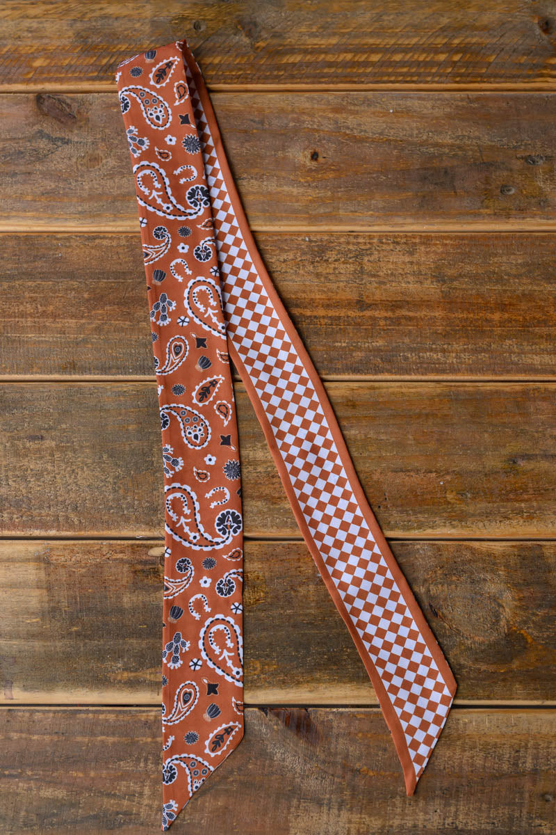 Luck Be a Paisley Twilly - Saddle Brown