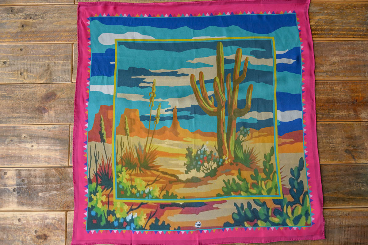 Paint By Numbers Shorty Pink Silk Scarf
