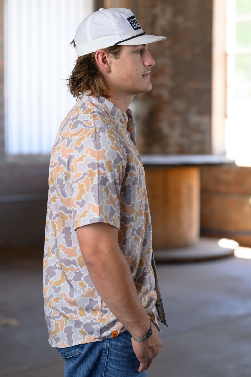 Simply Southern Camo Short Sleeve Polo – Casual Southern Style Button-up Shirt