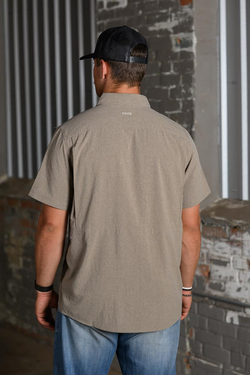 GameGuard Bark Stock Yard Short Sleeve Shirt – Men's Performance Western Shirt