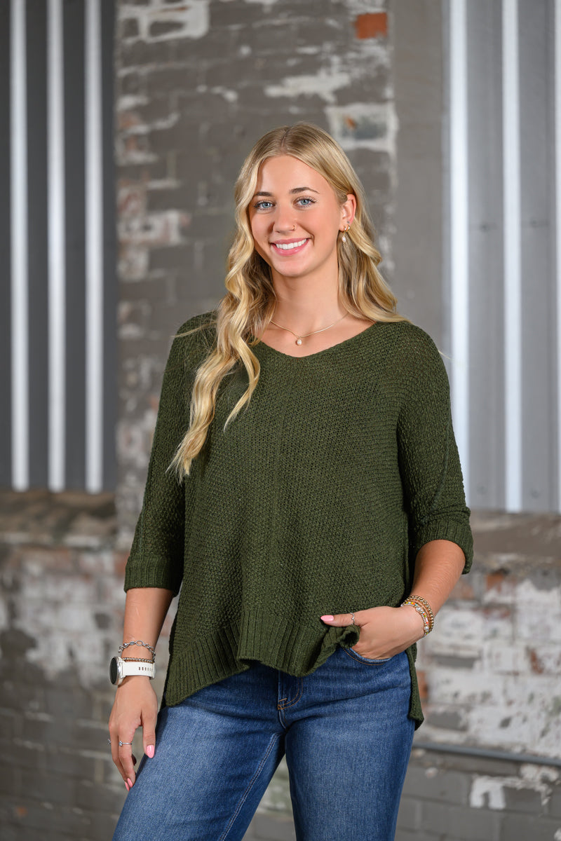 ee Olive Crew Neck Sweater for Women