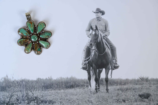 Tibetan Silver Turquoise Pendant