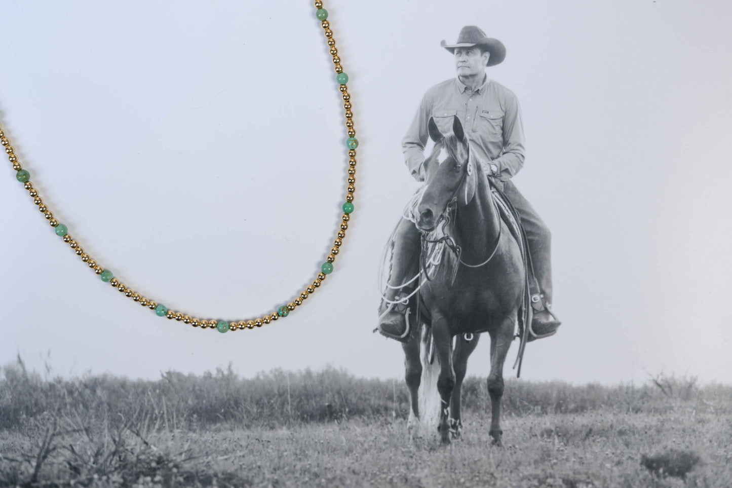 Gold Filled & Turquoise Bead Necklace - Small