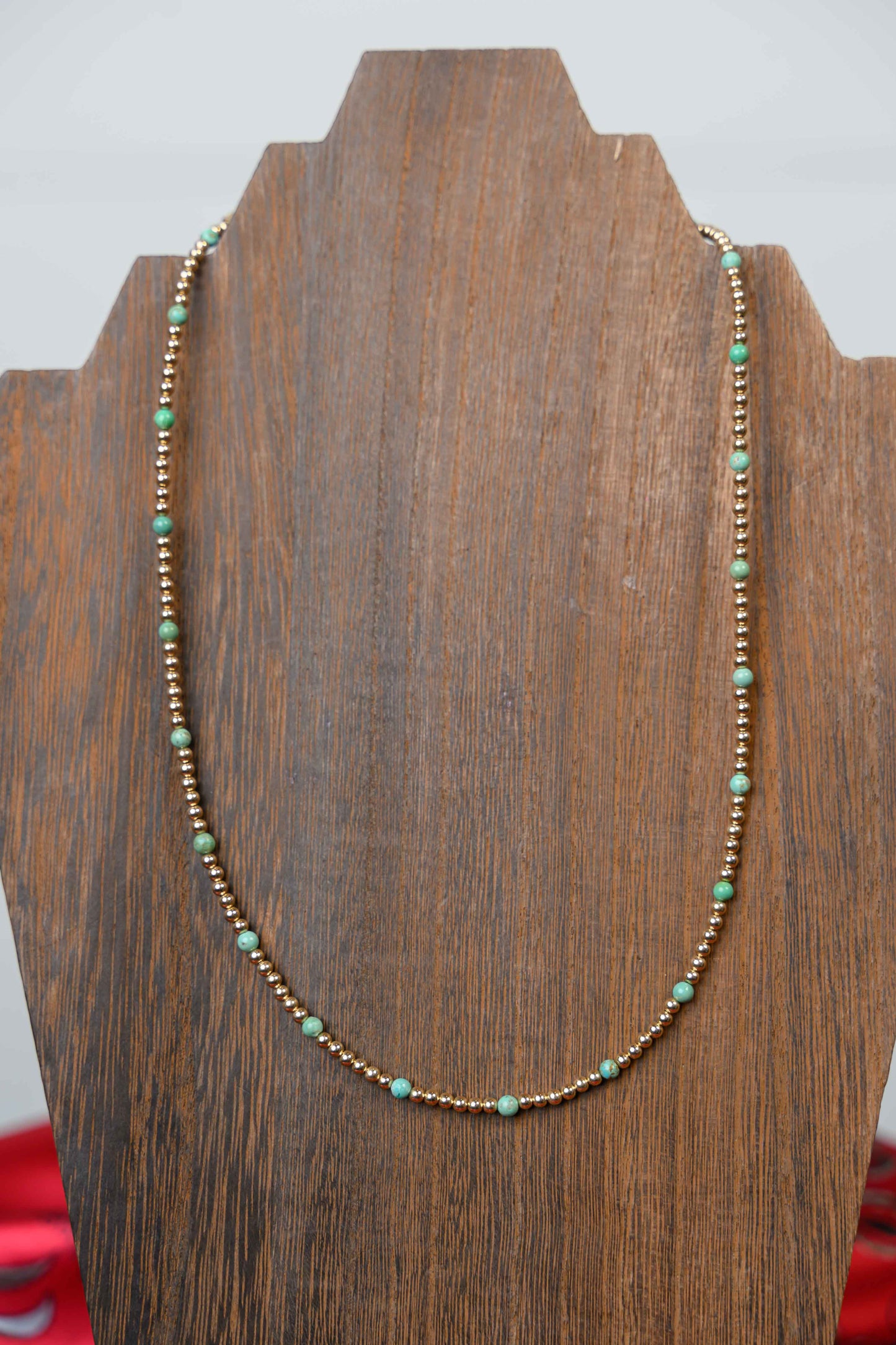 Gold Filled & Turquoise Bead Necklace - Small