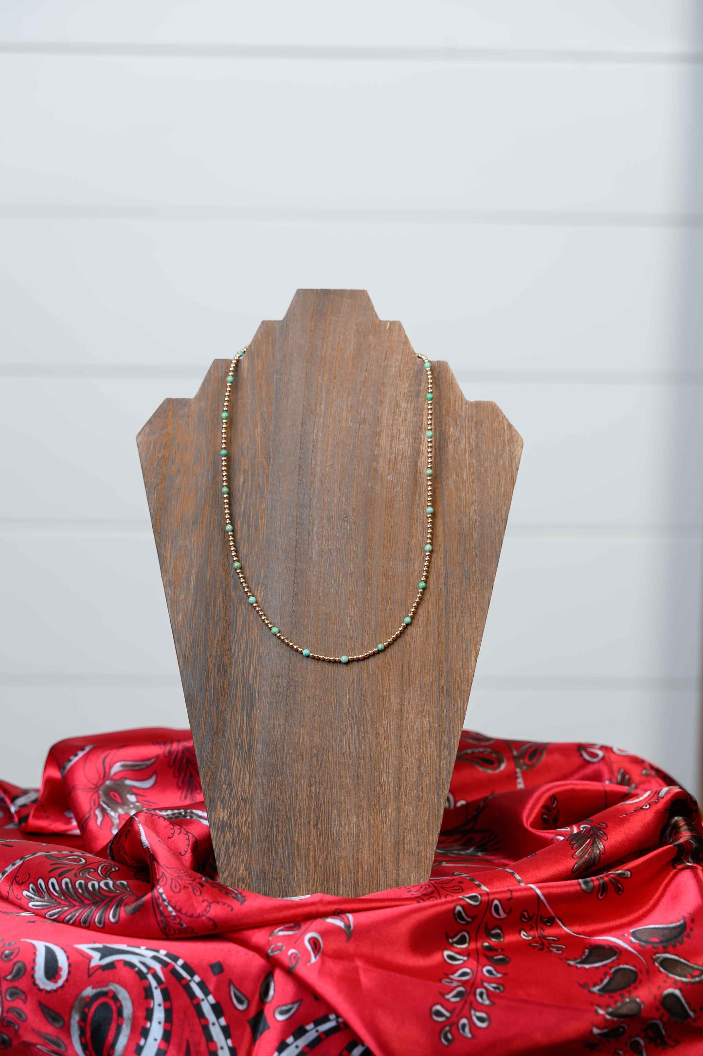 Gold Filled & Turquoise Bead Necklace - Small