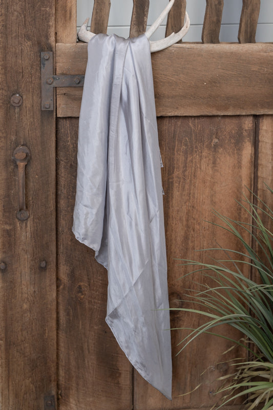 Solid Silver Silk Scarf