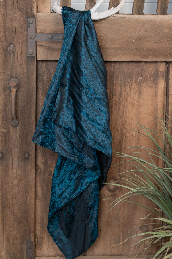 Baroque Cobalt Silk Scarf