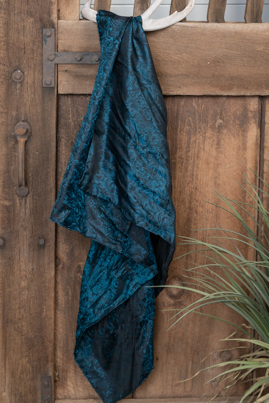 Baroque Cobalt Silk Scarf