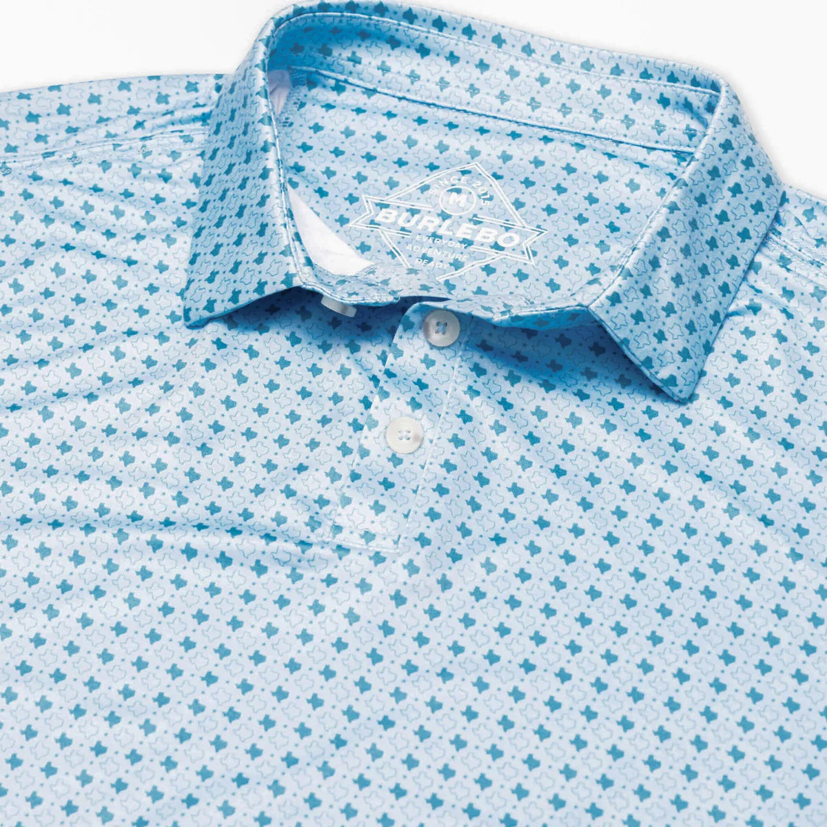 Burlebo Texas Light Blue Performance Polo Shirt – Men’s Athletic Polo