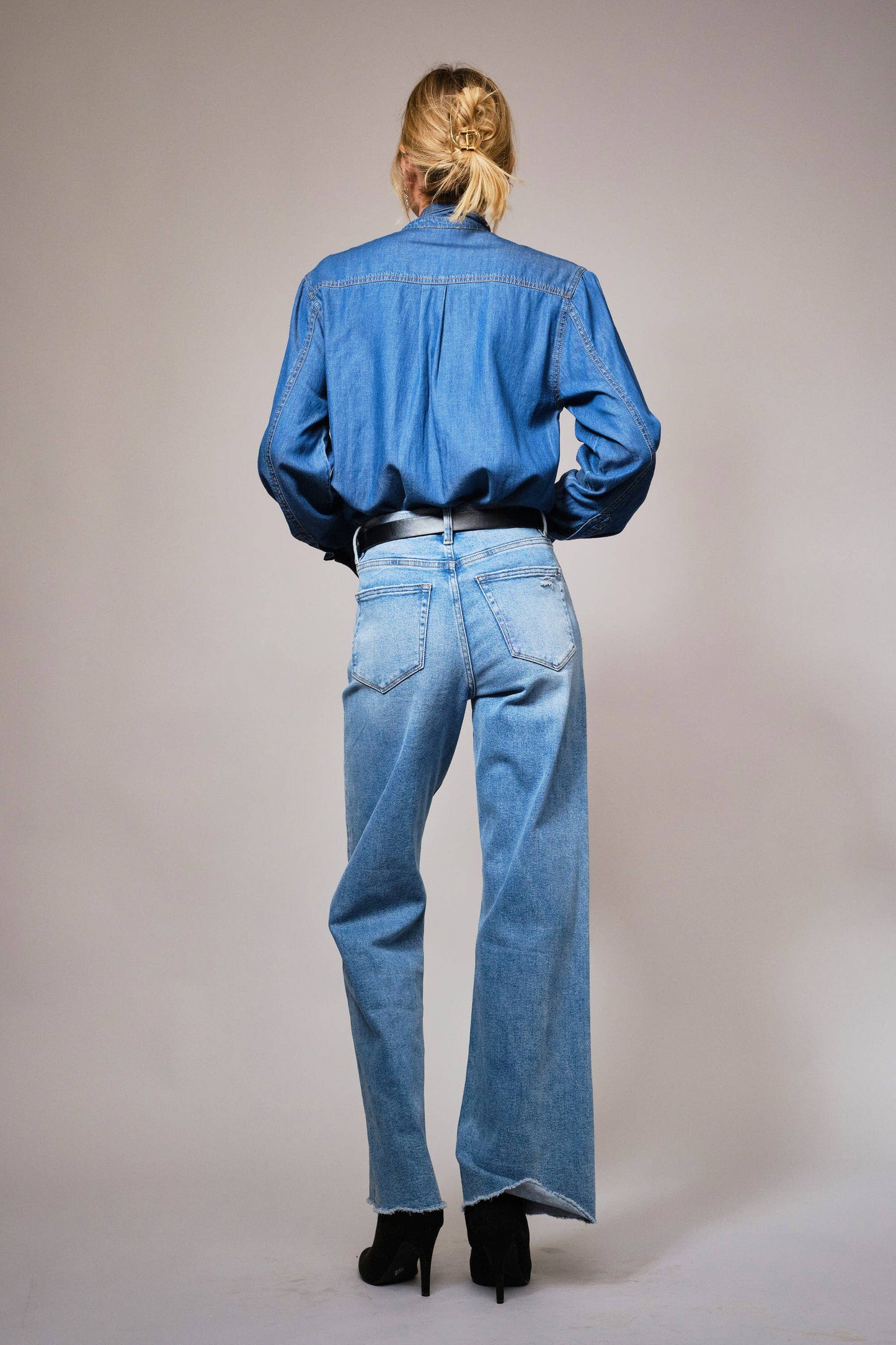Chambray Bow Blouse