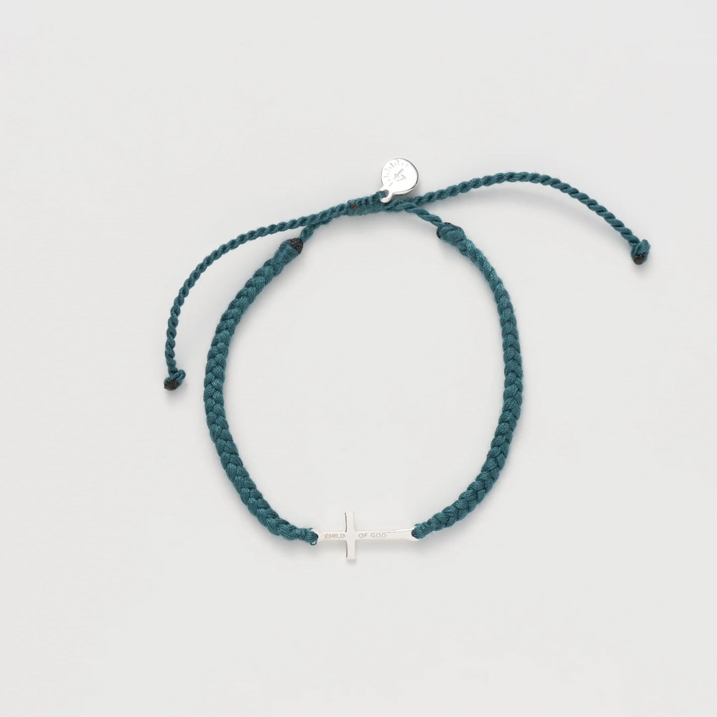 Child of God Braided Bracelet Silver/Azure Blue