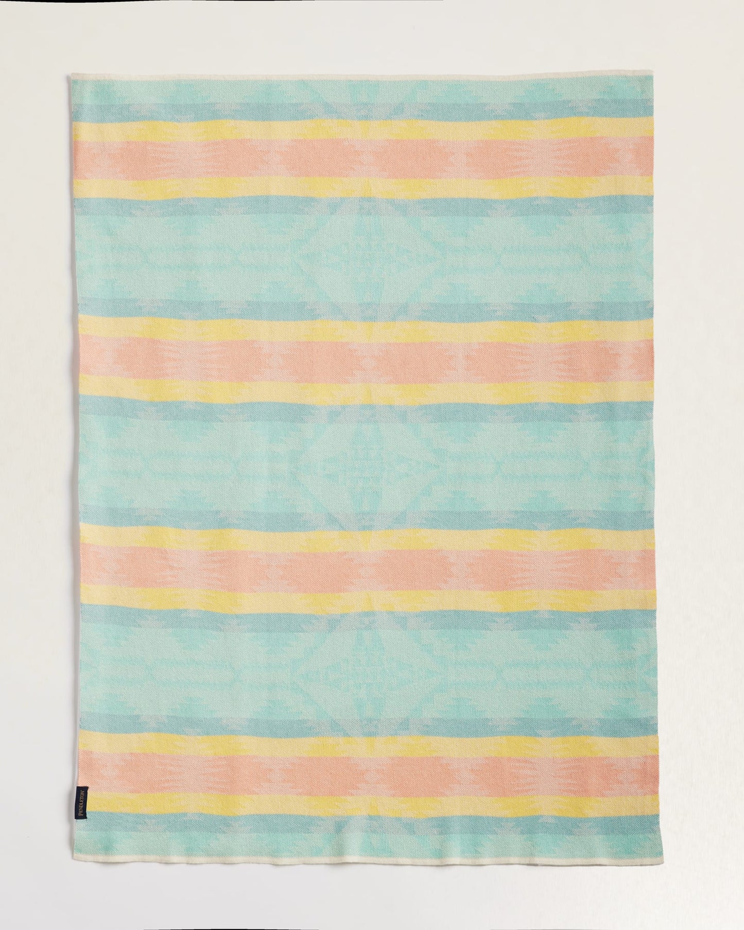 Pendleton Knit Baby Blanket with Beanie- Falcon Cove Tan