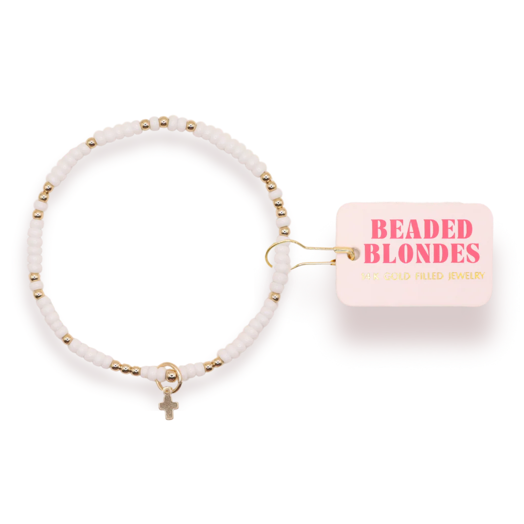 Mini Cross Charm Bracelet on Color