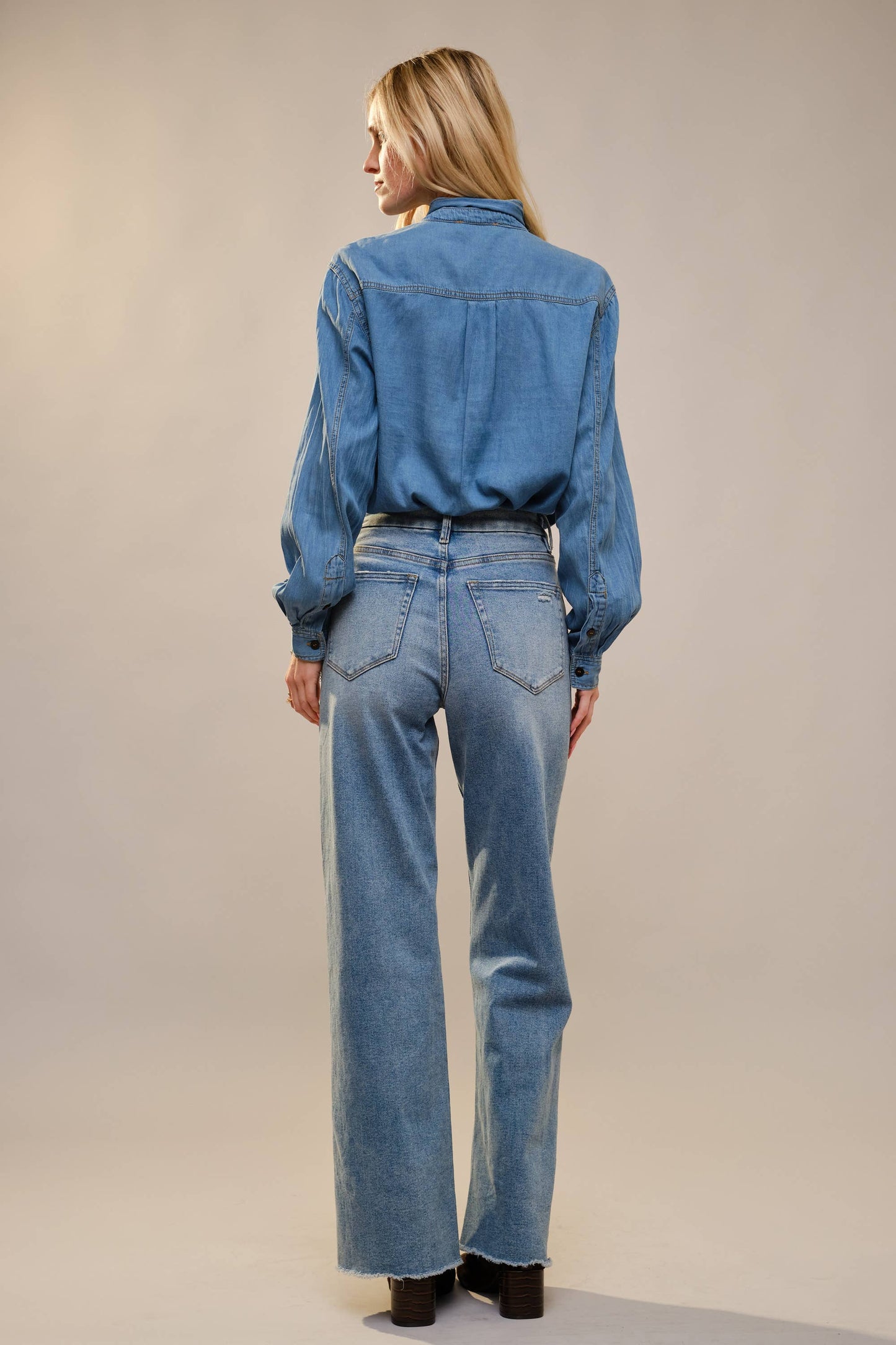 Chambray Bow Blouse
