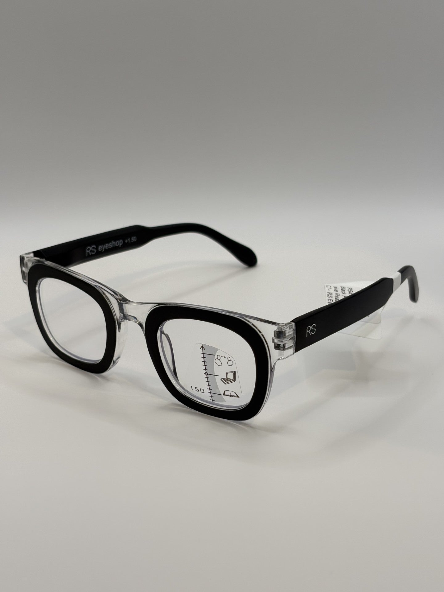 RS Eyeshop Black & Clear Progressive Readers – Stylish Reading Glasses for Women