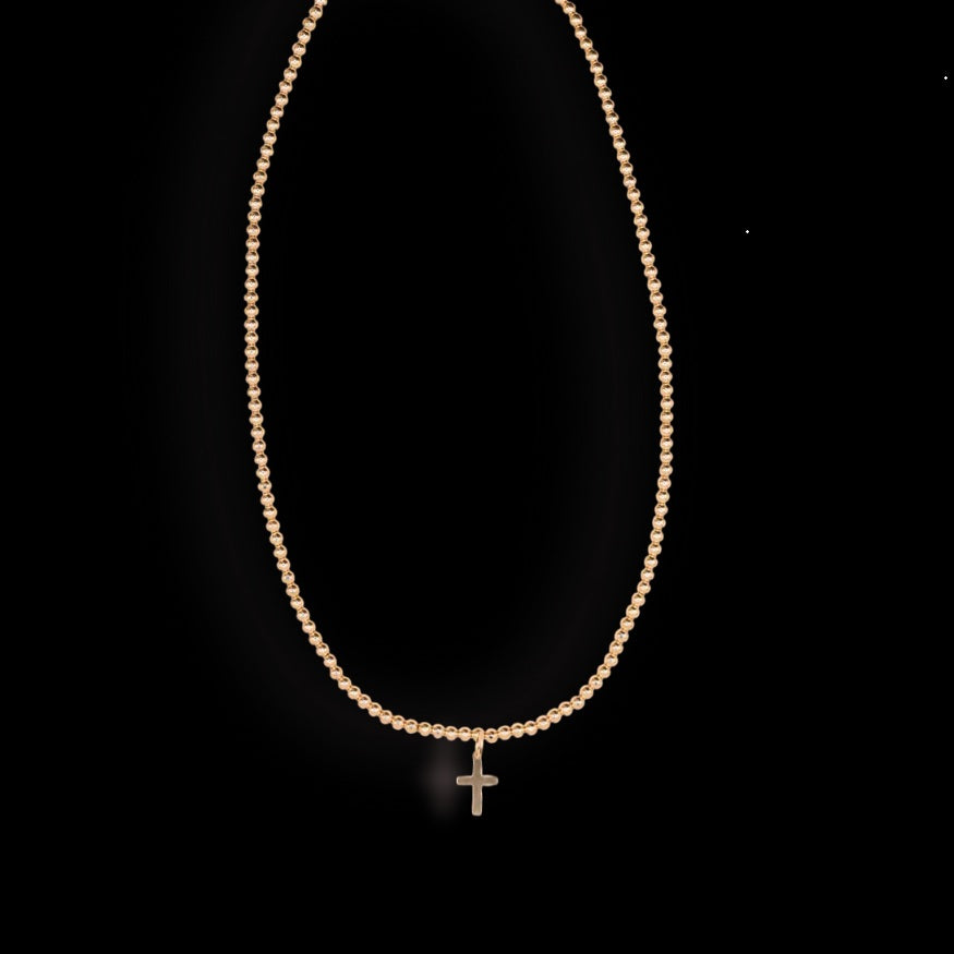 Cross Necklace 16" Gold