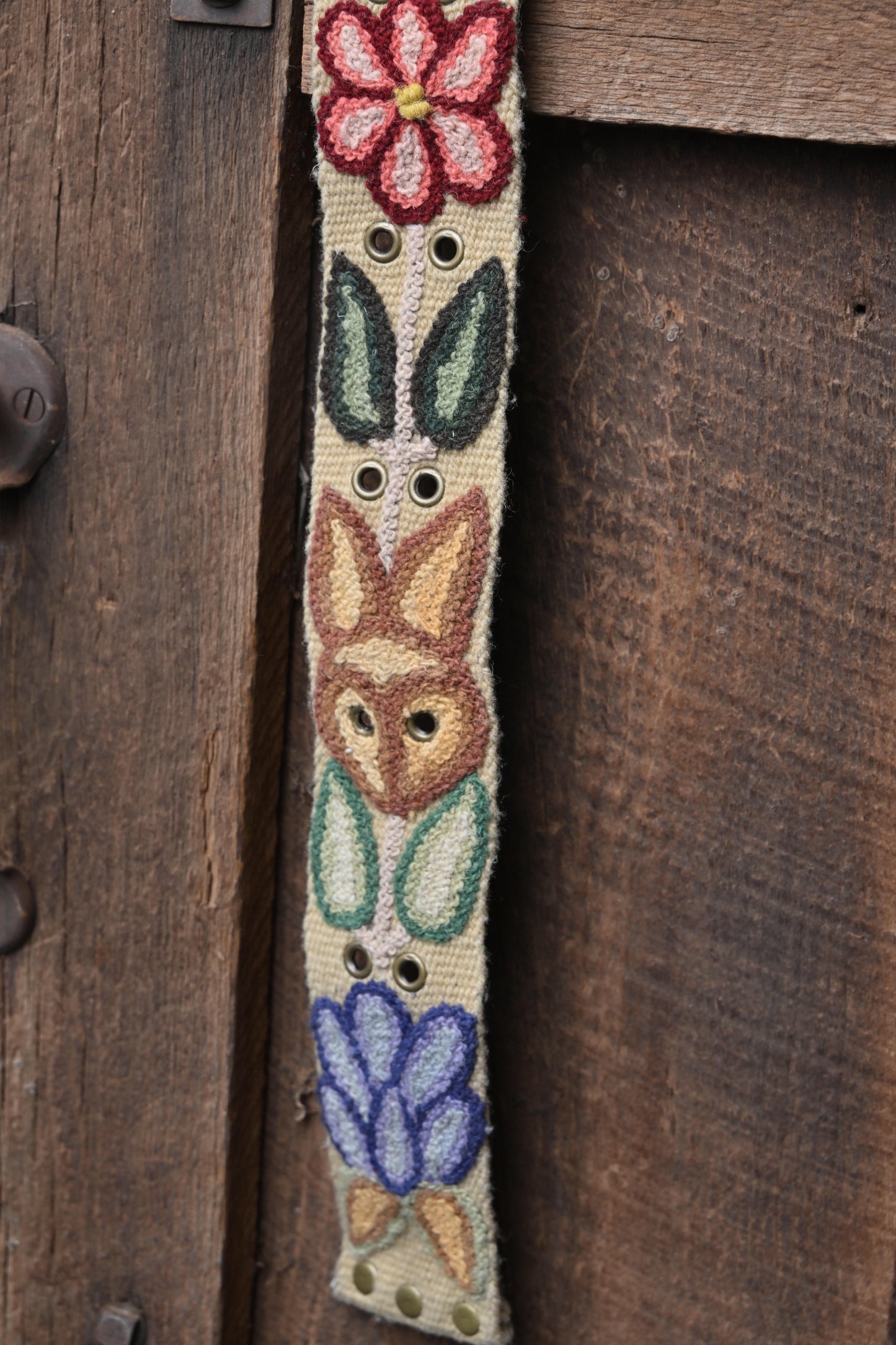 Karma Living Taupe & Floral belt - L