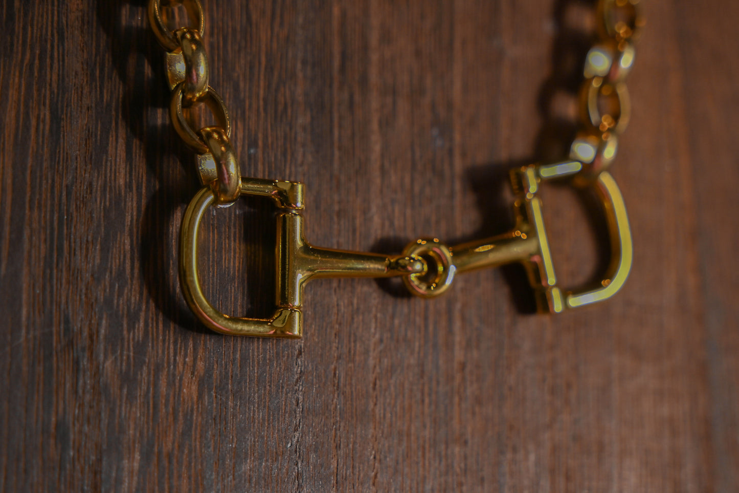 Gold Snaffle Bit Necklace