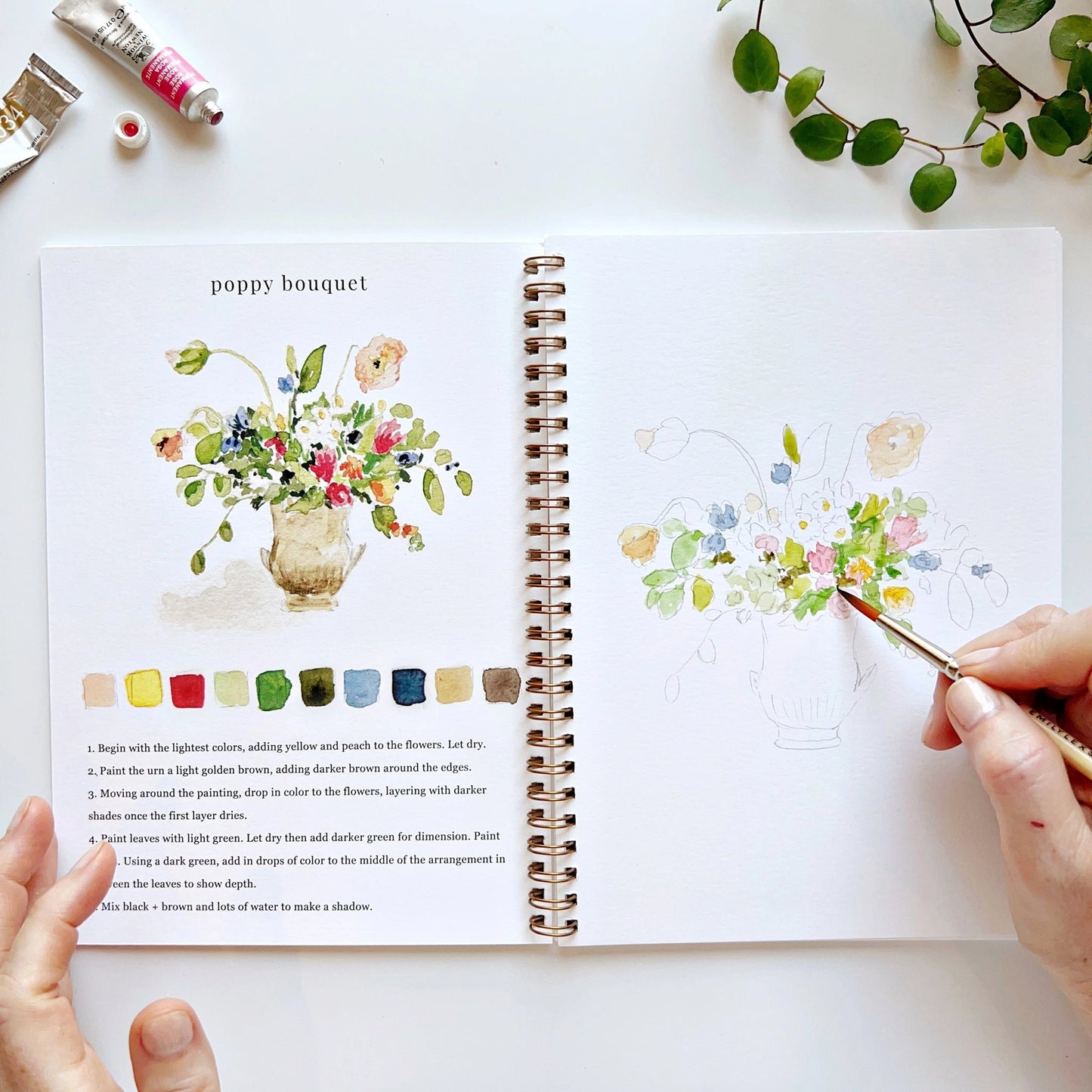 Bouquet Watercolor Workbook