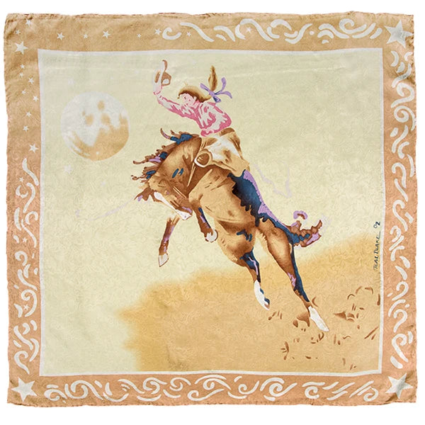 Wyoming Traders 34.5" Limited Edition Blake Tan Silk Scarf