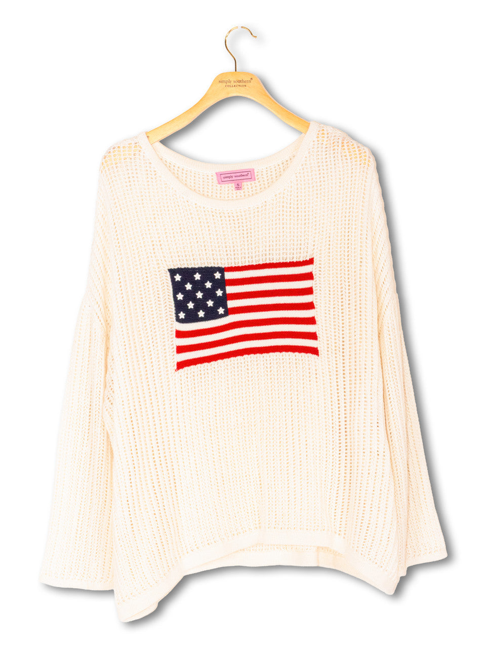 Simply Southern Flag Sweater – Red, White & Blue American Flag Sweater