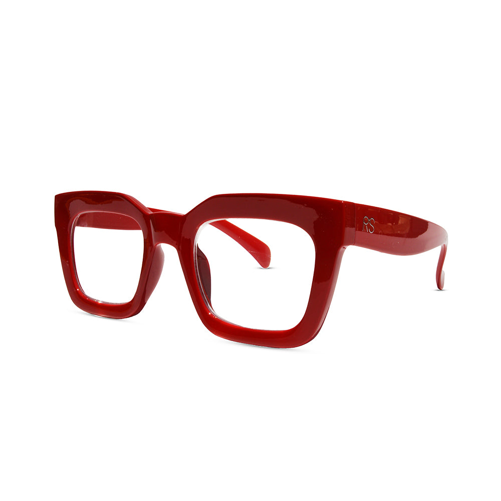 RS Eyeshop Red Reader Glasses – Stylish Square Reading Glasses