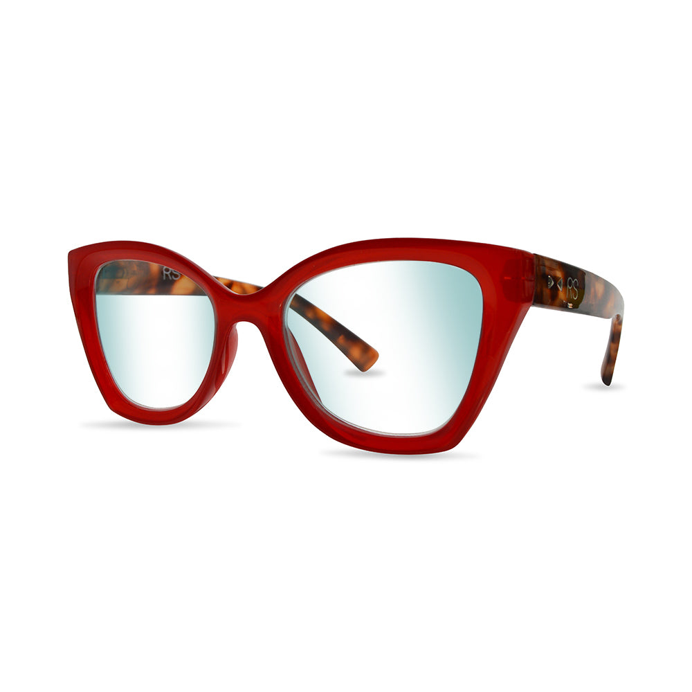 RS Eyeshop Red/Tortoise Progressive Reader Glasses – Stylish Square Reading Glasses