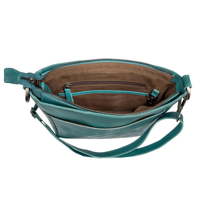 STS Ranchwear Olivia crossbody bag detail with leather texture and stitching interior view 2