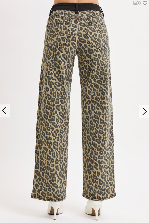 High-Rise Wide Leg Leopard - Coffee