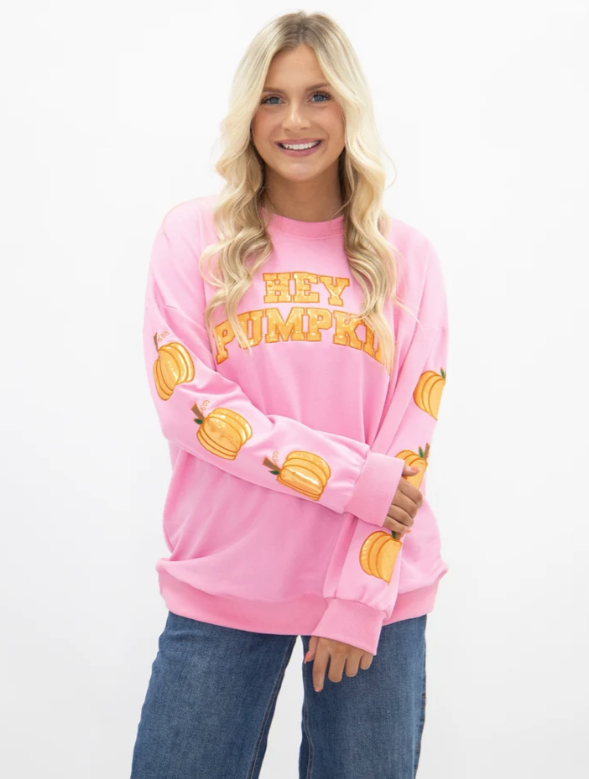 Grace & Emma Hey Pumpkin Pink Long-Sleeve Top