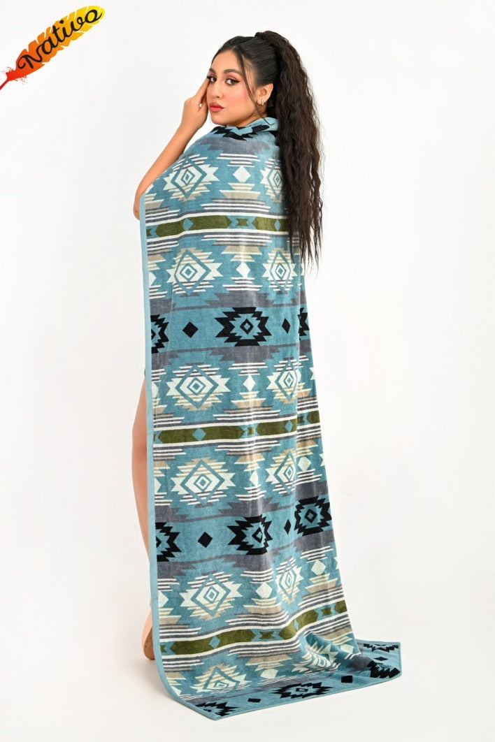 Nativo Gray Bath Sheet Beach Towel 36" x 67"