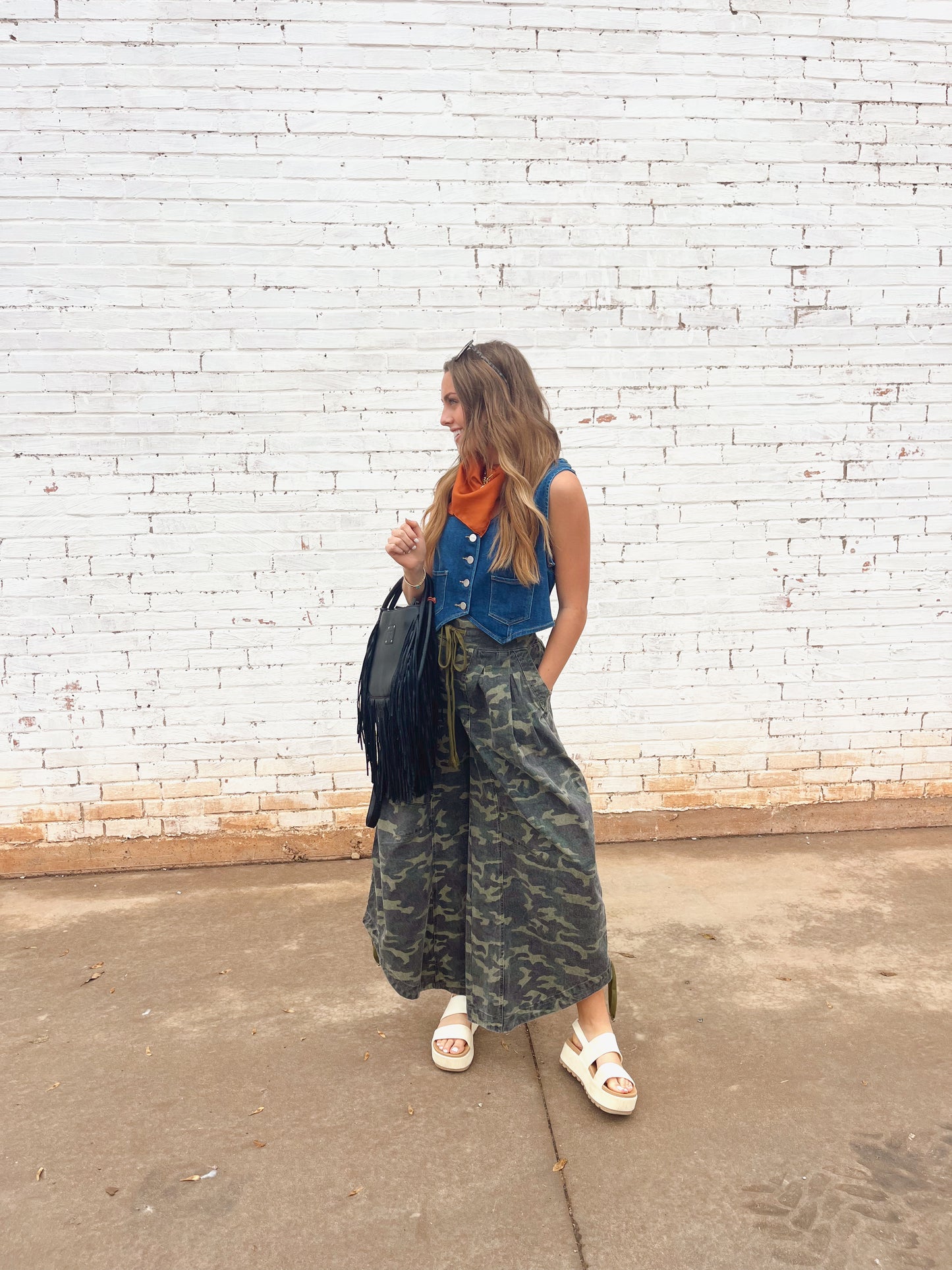 Ruched Side Camo Pants