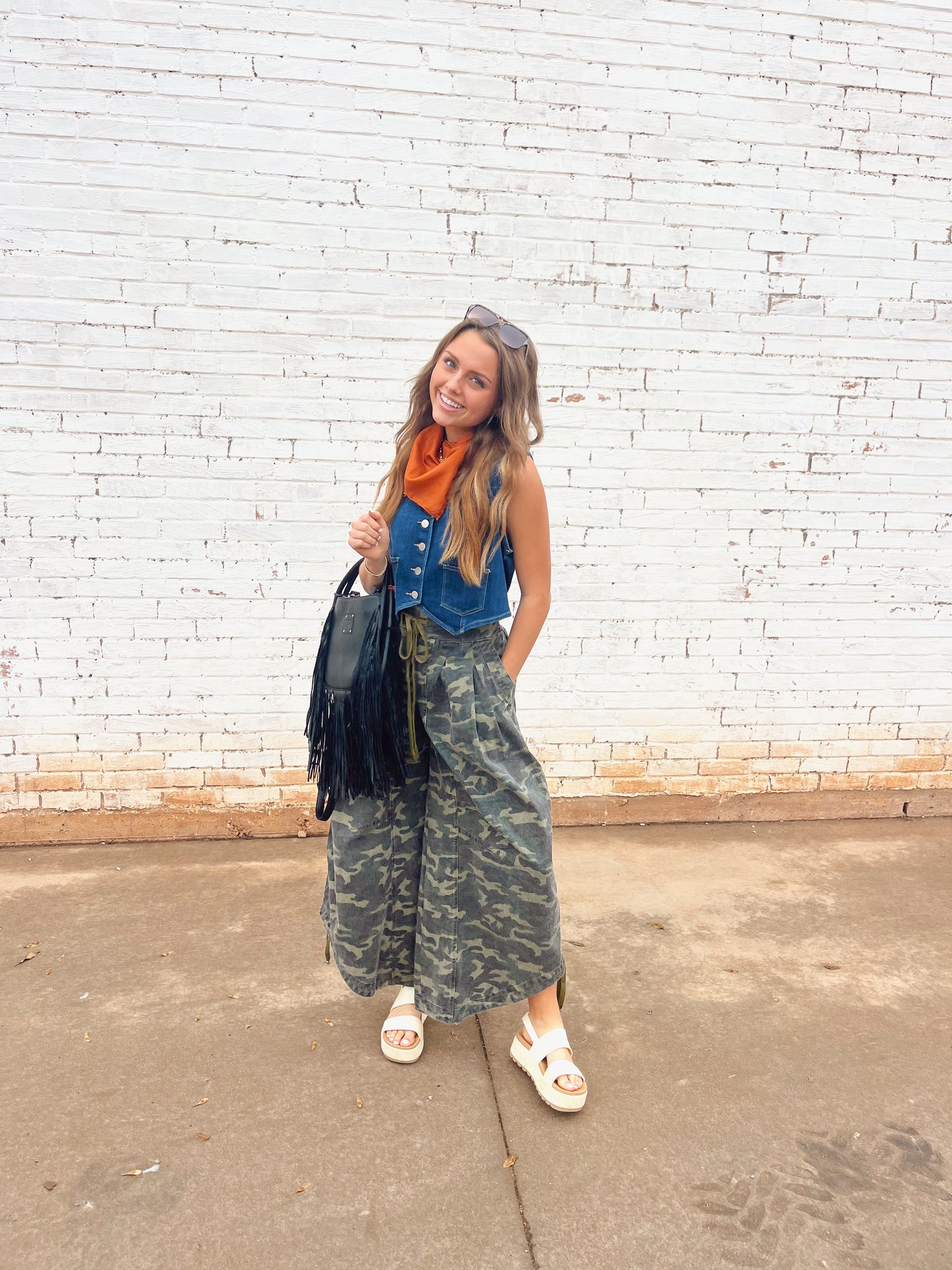 Ruched Side Camo Pants