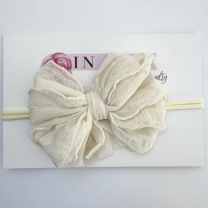 Baby Ruffled Headband - Ivory