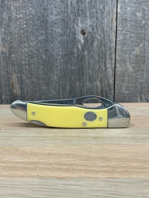 Moore Maker - 3.75" Yellow Delrin Lockback Clip Knife