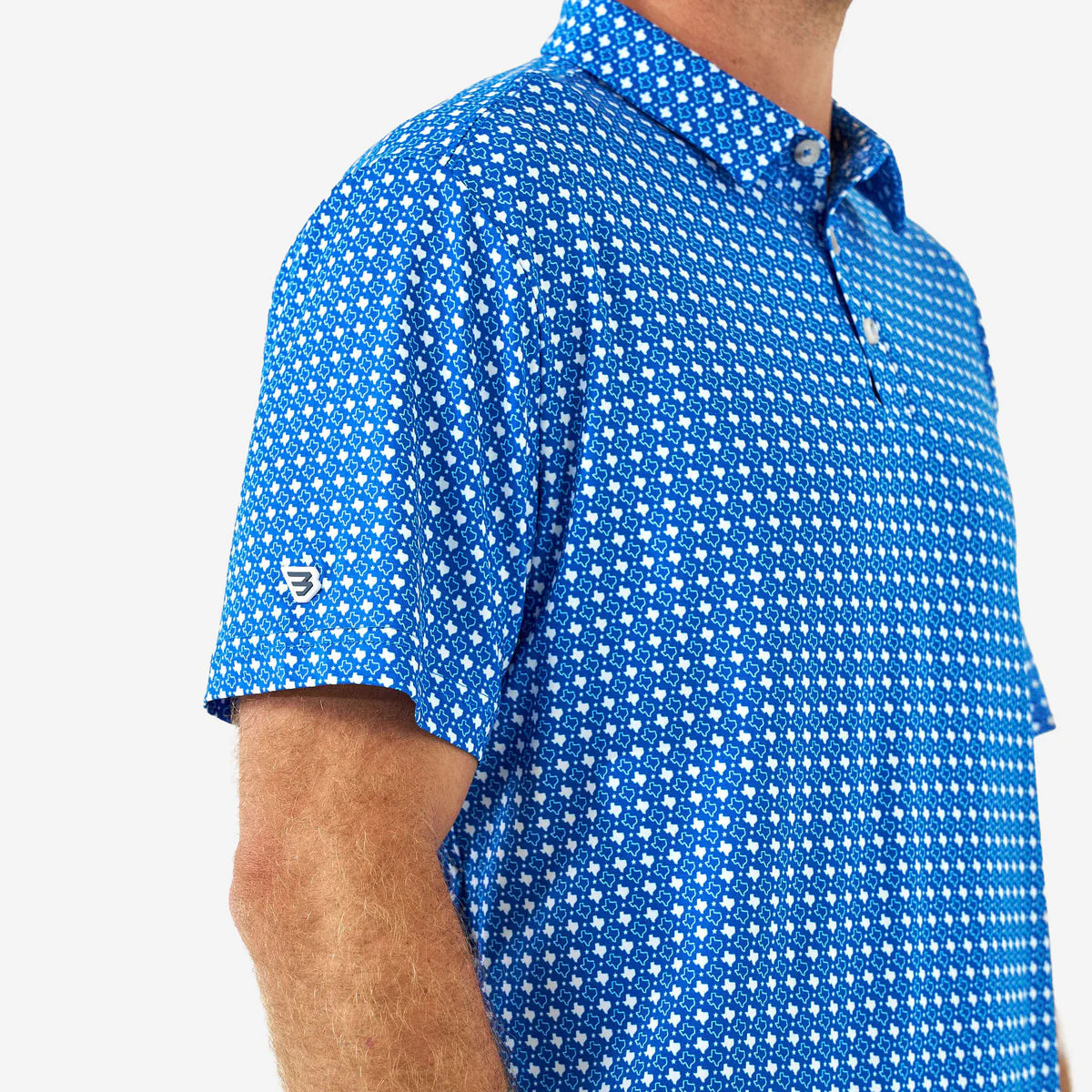 Texas Blue & White Perf Polo