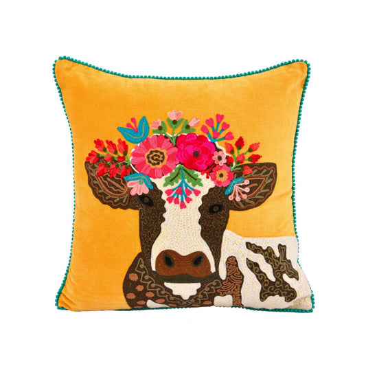 CLASSIC COW FLORAL CROWN 18X18"