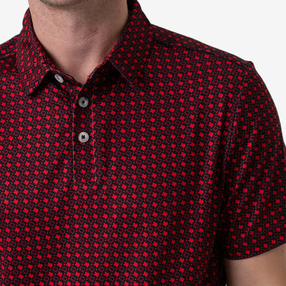 Burlebo Texas Black & Red Performance Polo – Men’s Athletic Polo Shirt