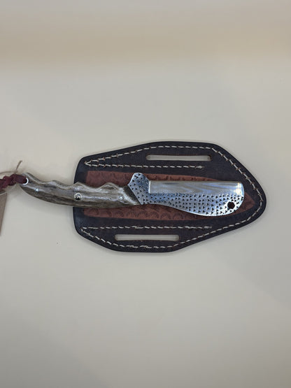 Exotic Texas Knives D2 Elk Antler Handle Bull Cutter Knife – Handmade Fixed Blade