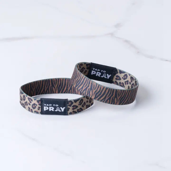 Tap To Pray Wristbands - Safari Leopard