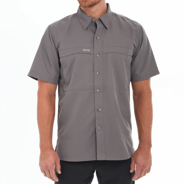 GameGuard Explorer Short Sleeve Shirt – Gunmetal Gray Men's Performance Button-Up