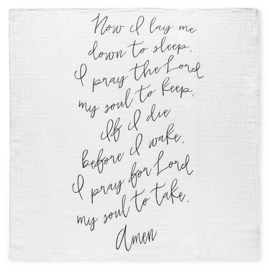 Swaddle Blanket "Now I lay me down" prayer